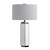 30.5"H Glass Table Lamp with Linen Shade