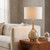 29.25" Glass Table Lamp with Linen Shade