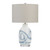 25.25"H Glass Table Lamp with Crystal Base and Linen Shade