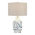 25.25"H Glass Table Lamp with Crystal Base and Linen Shade