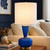27.75"H Blue Frosted Glass Table Lamp
