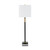 38.5" Black and Gold Metal Table Lamp with Linen Shade