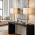 38.5" Gold Metal Table Lamp with Linen Shade