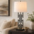 32.75" Black Metal Table Lamp with Rectangular Linen Shade