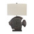 30"H Metal Fish Table Lamp with Linen Shade