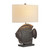 30"H Metal Fish Table Lamp with Linen Shade