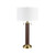32.5" Faux Leather and Metal Table Lamp with Shade