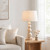 30" Stone Table Lamp with Linen Shade