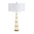 35.75"H Alabaster Table Lamp With Led Nightlight And Shade