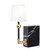 16"H Metal and Marble Table Lamp with Linen Shade