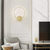 Modern Natural Round Marble LED Wall Lamp Gold Metal Atmosphere Lighting Fixtures For Bedroom Bedside Night light