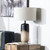 29" Brown & Cream Ceramic Table Lamp with Gray Linen Shade