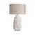 31.5"H Contemporary White Textured Table Lamp with Clear Crystal Base and Gray Linen Shade