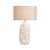 31.5"H Contemporary White Textured Table Lamp with Clear Crystal Base and Gray Linen Shade