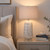 31.5"H Contemporary White Textured Table Lamp with Clear Crystal Base and Gray Linen Shade