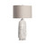31.5"H Contemporary White Textured Table Lamp with Clear Crystal Base and Gray Linen Shade
