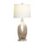 30"H Beige Ceramic Table Lamp with White Shade