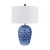 Glazed Vibrant Blue Ceramic Table Lamp with Shade