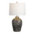 27.5" Blue Gray Textured Ceramic Table Lamp with White Linen Shade