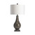 32.5" Black Mosaic Metal Table Lamp with White Linen Shade