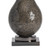 32.5" Black Mosaic Metal Table Lamp with White Linen Shade