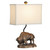 22.5"H Resin Bison Table Lamp with Linen Shade