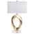 31" Gold Resin Table Lamp With White Shade