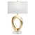 31" Gold Resin Table Lamp With White Shade