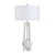 33.25"H White Textured Table Lamp with Linen Shade