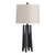 31"H Black Textured Table Lamp with Linen Shade