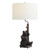 31"H Resin Bear Table Lamp with Linen Shade