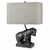 23.5"H Hammered Black Bear Table Lamp with Linen Shade