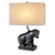 23.5"H Hammered Black Bear Table Lamp with Linen Shade