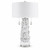 31" White Coraline Textured Table Lamp with Linen Drum Shade