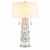31" White Coraline Textured Table Lamp with Linen Drum Shade
