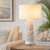 31" White Coraline Textured Table Lamp with Linen Drum Shade