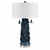 31"H Blue Coraline Textured Table Lamp with Linen Drum Shade