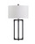 32" Bronze Textured Metal Table Lamp with Oatmeal Linen Drum Shade