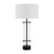 36" Metal Table Lamp with White Linen Drum Shade
