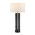 36" Metal Table Lamp with White Linen Drum Shade