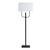 59.25" Black and Gold Metal Floor Lamp with Linen Shade