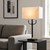 32.25" Black and Gold Metal Table Lamp with Linen Shade