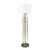59.75" Gold Polished Floor Lamp with White Linen Drum Shade and Marble Base