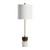 29.5"H Marble & Wood Table Lamp with White Linen Shade
