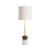 29.5"H Marble & Wood Table Lamp with White Linen Shade
