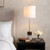 29.5"H Marble & Wood Table Lamp with White Linen Shade