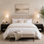 29.5"H Marble & Wood Table Lamp with White Linen Shade