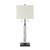 32"H Glasgow Table Lamp in Gray and Black Metal with Square White Linen Shade