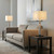 32"H Glasgow Table Lamp in Gray and Black Metal with Square White Linen Shade