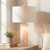 30"H Pink Crystal Base Heidi Table Lamp & Nightlight with White Linen Shade
